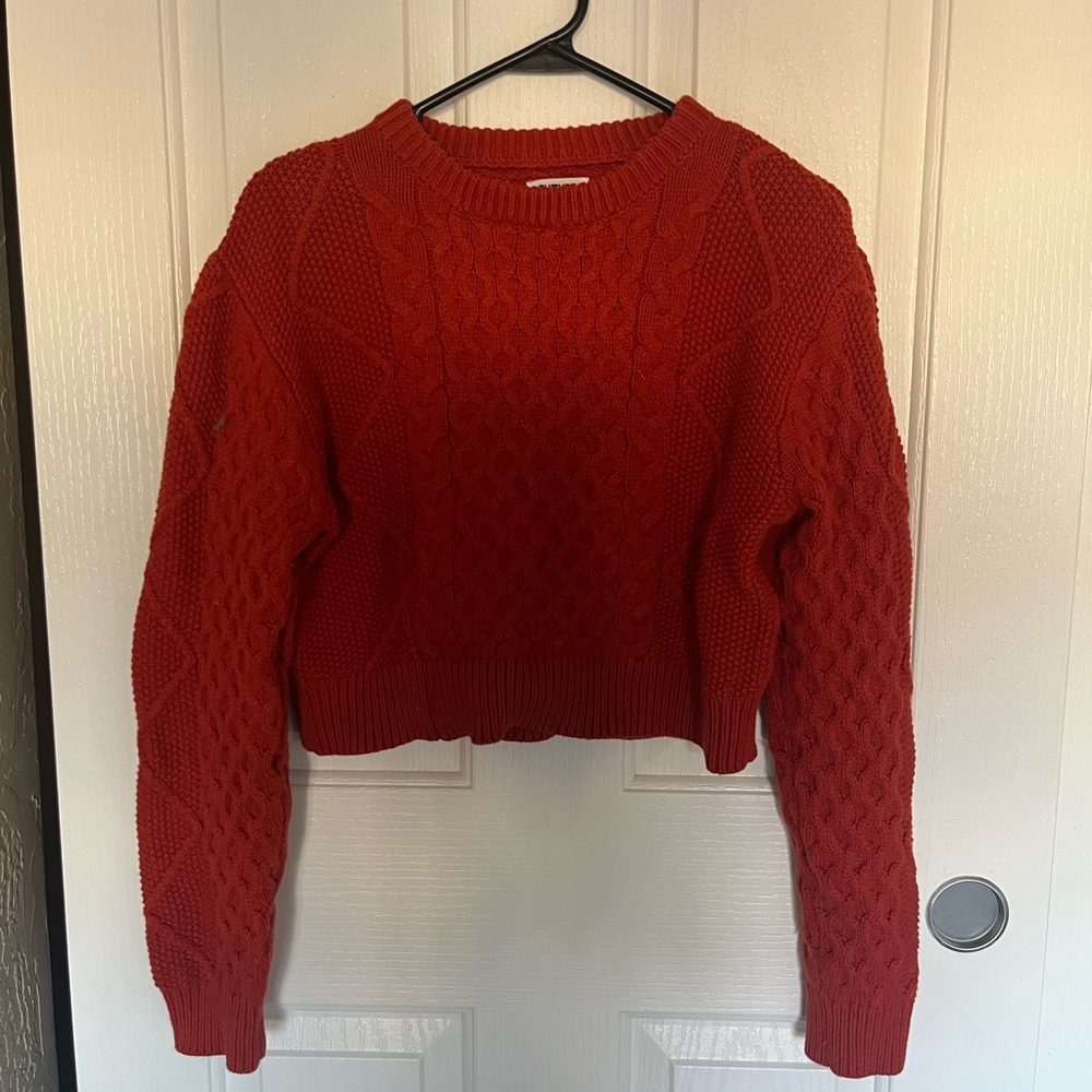 NWOT Women's Orange Cable Knit Sweater